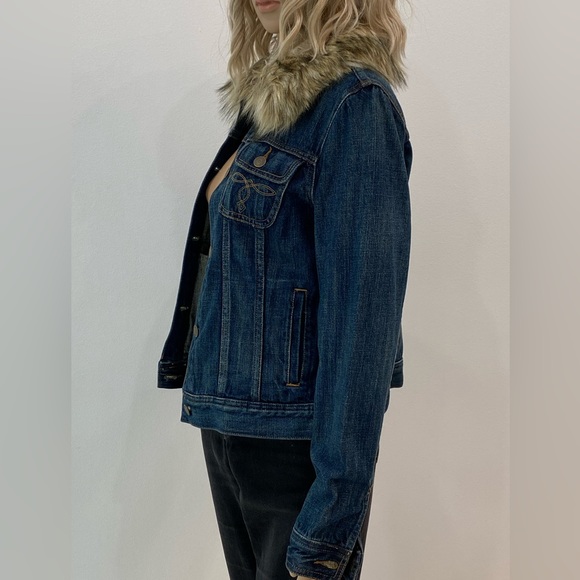 NWOT Ralph Lauren Denim Jeans Jacket with Detachable Faux Fur - Picture 8 of 14